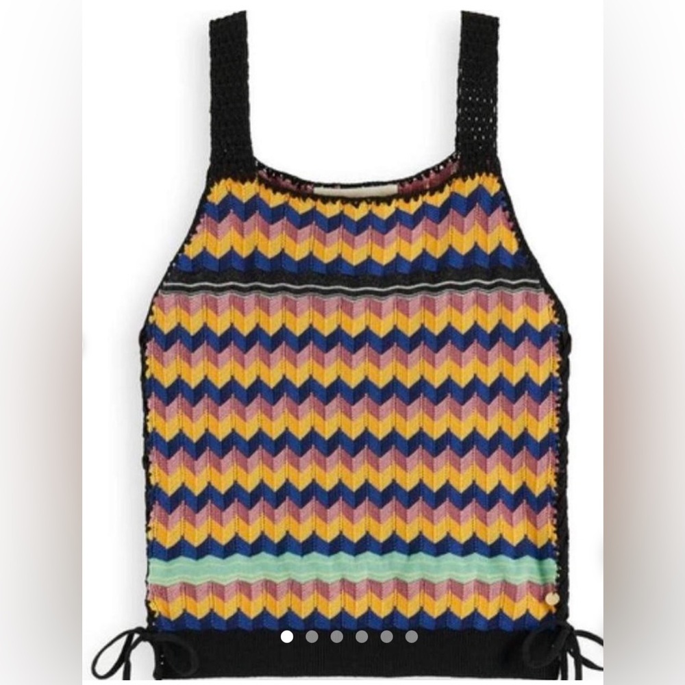 Scotch & Soda Multicolor Chevron Knit Tank in Black Trim
